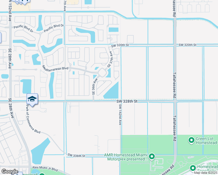 map of restaurants, bars, coffee shops, grocery stores, and more near 585 Southeast 37th Place in Homestead