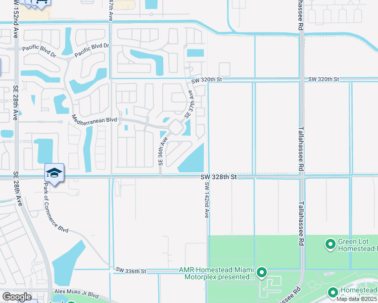 map of restaurants, bars, coffee shops, grocery stores, and more near 585 Southeast 37th Place in Homestead