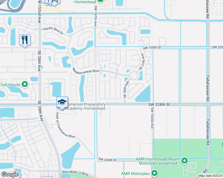 map of restaurants, bars, coffee shops, grocery stores, and more near 516 Southeast 36th Avenue in Homestead