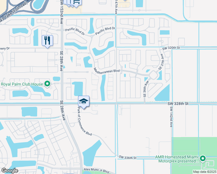 map of restaurants, bars, coffee shops, grocery stores, and more near 512 Southeast 32nd Avenue in Homestead
