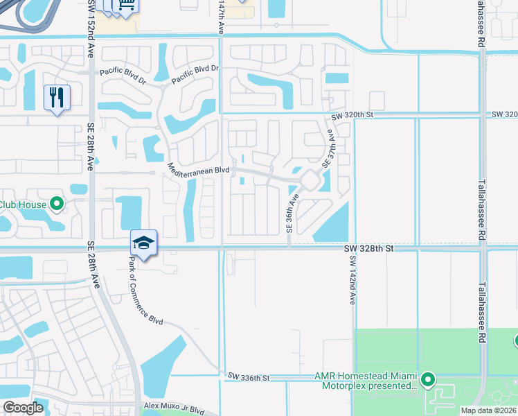 map of restaurants, bars, coffee shops, grocery stores, and more near 516 Southeast 36th Avenue in Homestead