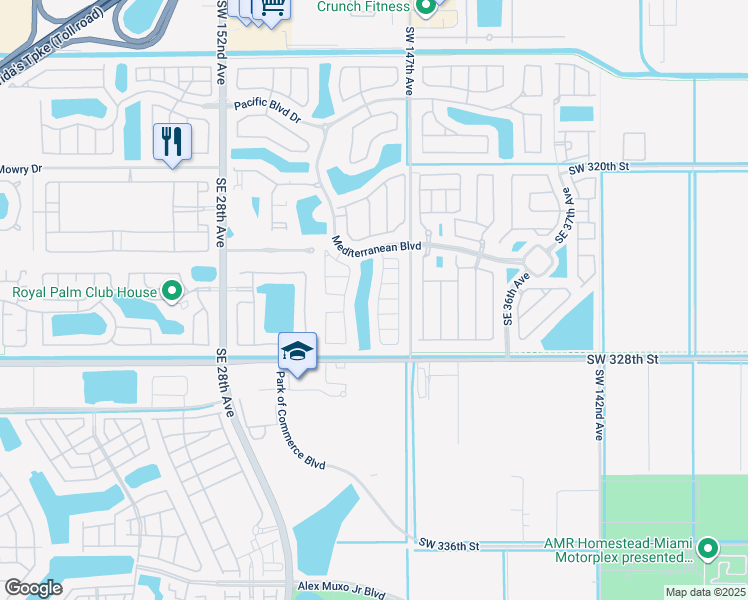 map of restaurants, bars, coffee shops, grocery stores, and more near 548 Southeast 32nd Avenue in Homestead