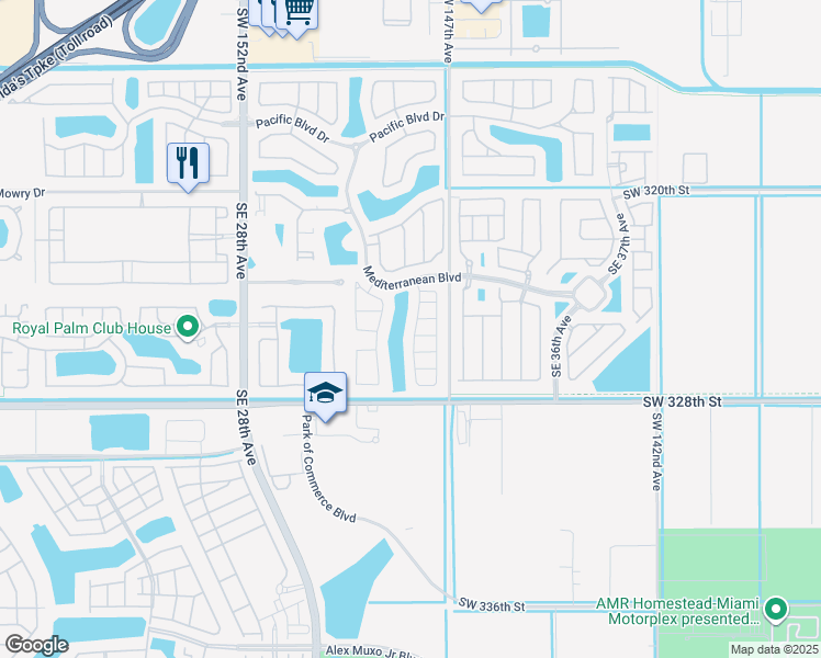 map of restaurants, bars, coffee shops, grocery stores, and more near 512 Southeast 32nd Avenue in Homestead