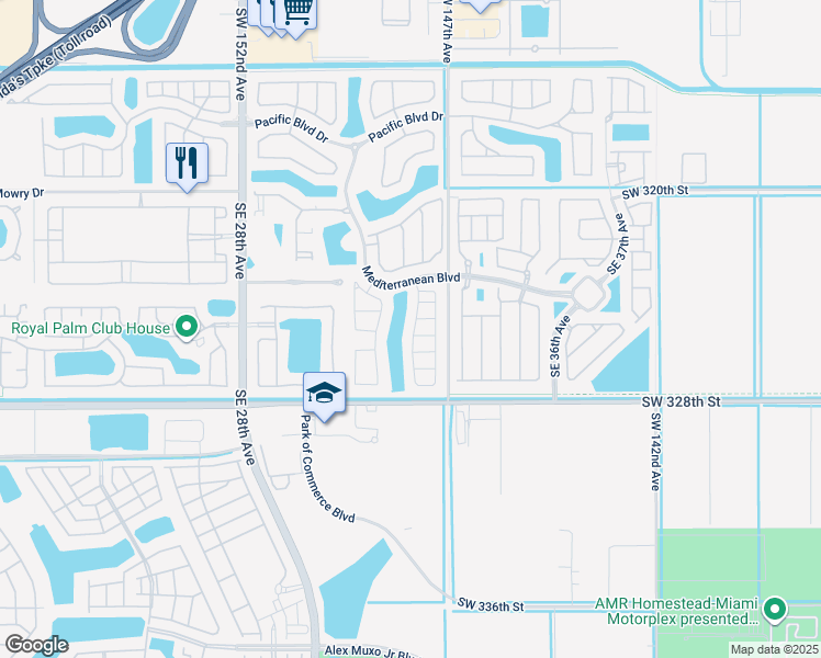 map of restaurants, bars, coffee shops, grocery stores, and more near 512 Southeast 32nd Avenue in Homestead