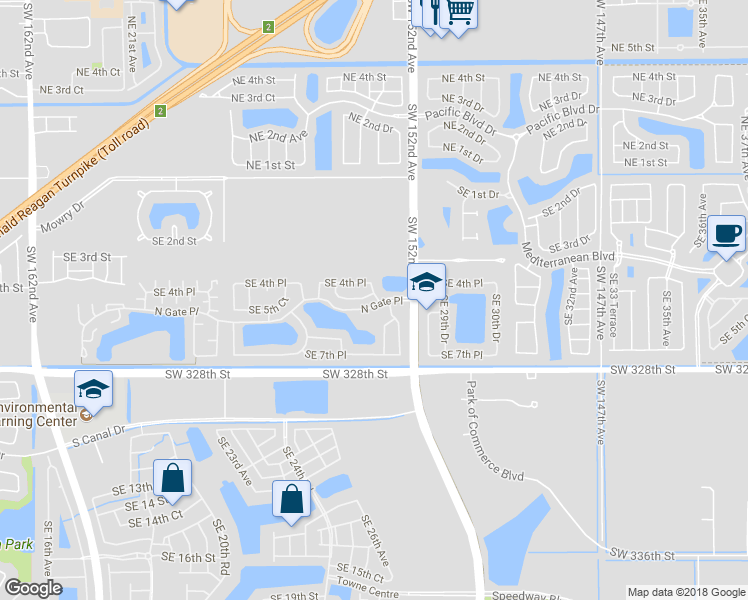 map of restaurants, bars, coffee shops, grocery stores, and more near 505 Southeast 26th Drive in Homestead