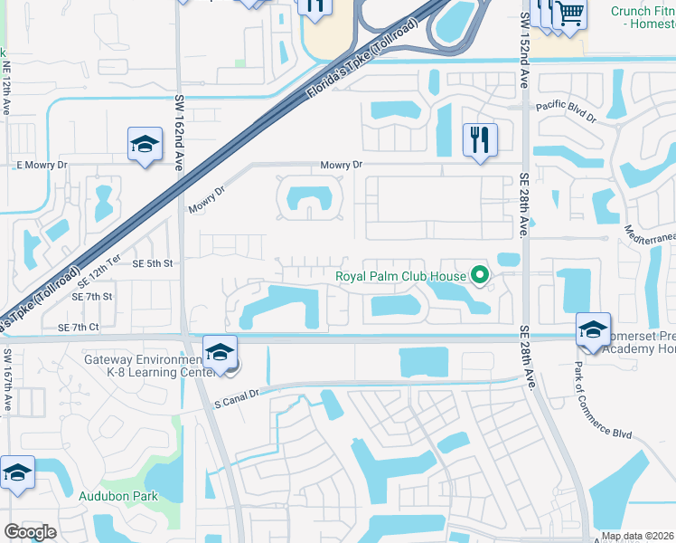 map of restaurants, bars, coffee shops, grocery stores, and more near 2235 Southeast 5th Place in Homestead