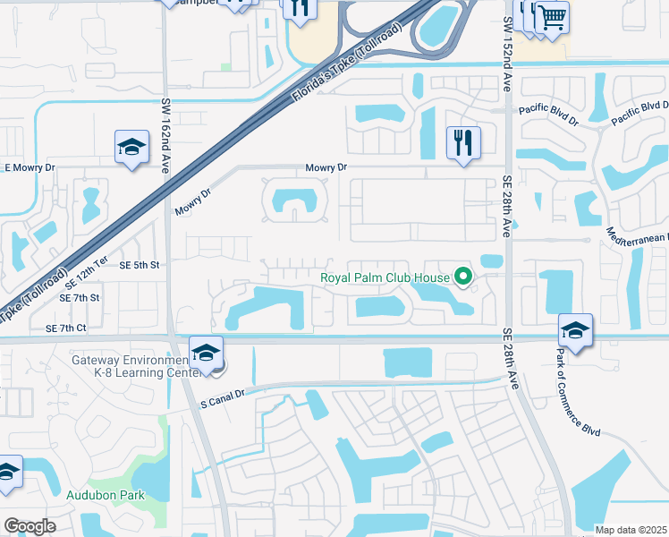 map of restaurants, bars, coffee shops, grocery stores, and more near 2285 Southeast 4th Court in Homestead
