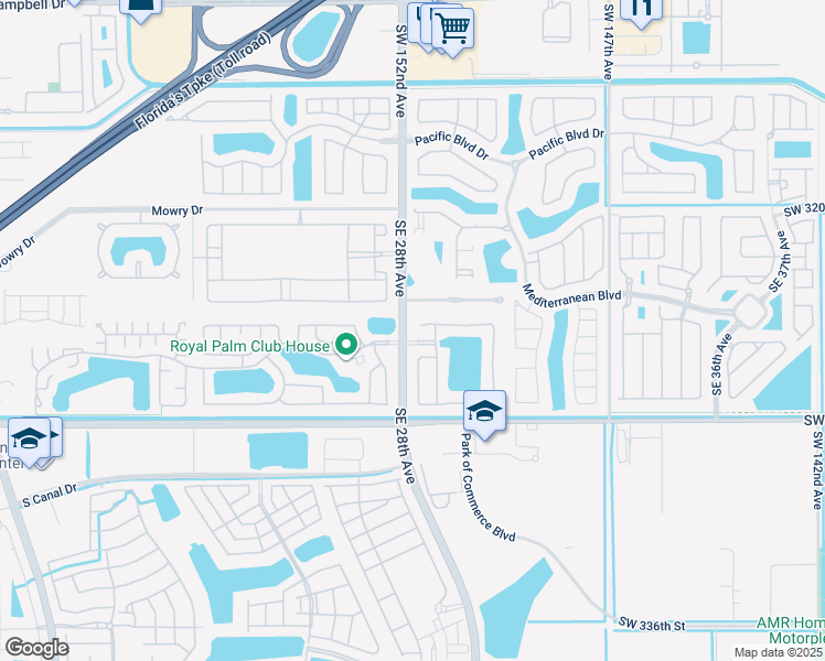 map of restaurants, bars, coffee shops, grocery stores, and more near 2830 Southeast 4th Place in Homestead