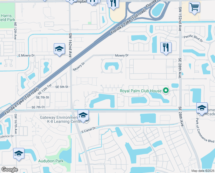 map of restaurants, bars, coffee shops, grocery stores, and more near 512 Southeast 21st Drive in Homestead
