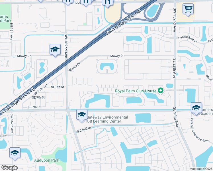 map of restaurants, bars, coffee shops, grocery stores, and more near 465 Southeast 21st Lane in Homestead