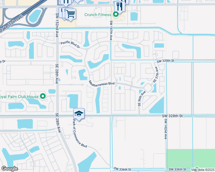 map of restaurants, bars, coffee shops, grocery stores, and more near 3223 Southeast 4th Street in Homestead