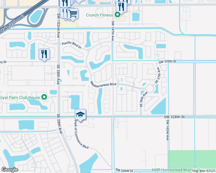 map of restaurants, bars, coffee shops, grocery stores, and more near 3223 Southeast 4th Street in Homestead