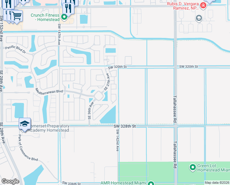 map of restaurants, bars, coffee shops, grocery stores, and more near 3785 Southeast 3 Court in Homestead