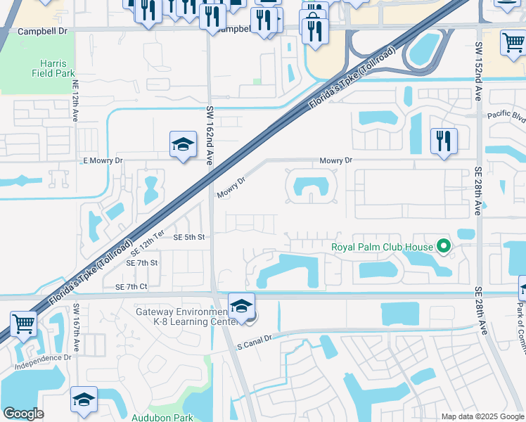 map of restaurants, bars, coffee shops, grocery stores, and more near 1985 Southeast 3rd Street in Homestead