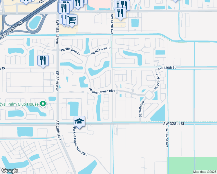 map of restaurants, bars, coffee shops, grocery stores, and more near 3223 Southeast 4th Street in Homestead
