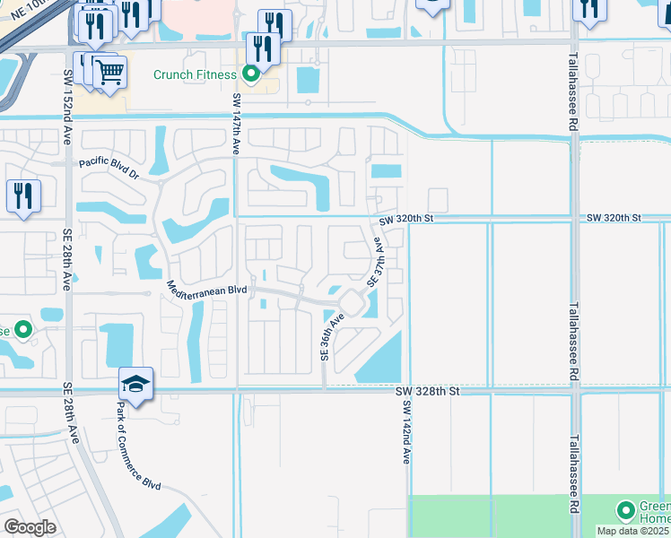 map of restaurants, bars, coffee shops, grocery stores, and more near 3615 Southeast 2nd Drive in Homestead