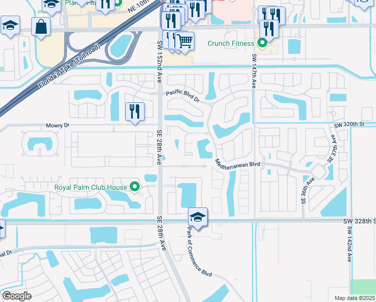 map of restaurants, bars, coffee shops, grocery stores, and more near 208 Southeast 29th Avenue in Homestead