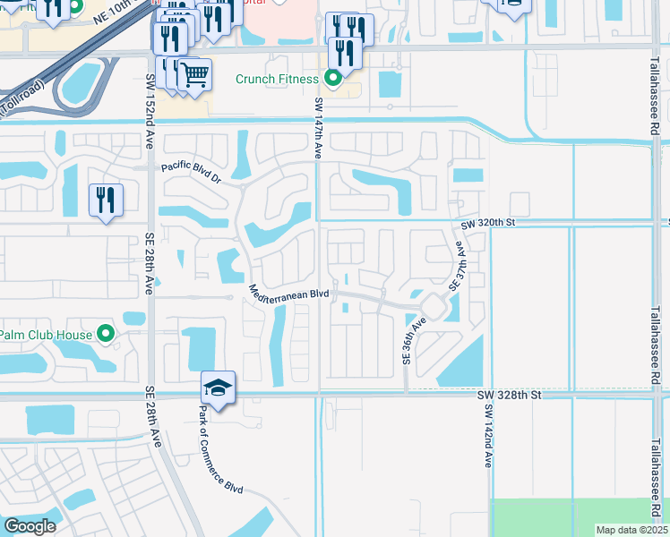map of restaurants, bars, coffee shops, grocery stores, and more near 187 Southeast 33rd Place in Homestead