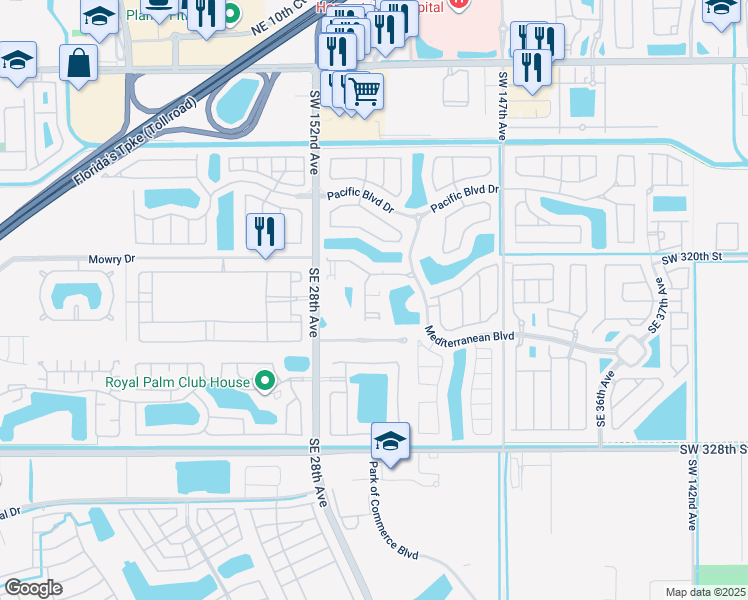 map of restaurants, bars, coffee shops, grocery stores, and more near 205 Southeast 29th Terrace in Homestead