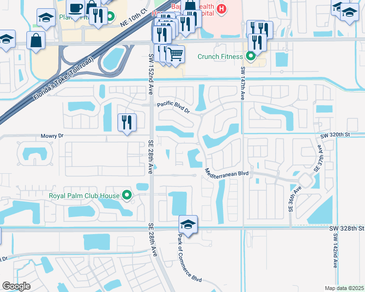map of restaurants, bars, coffee shops, grocery stores, and more near 2935 Southeast 1st Drive in Homestead