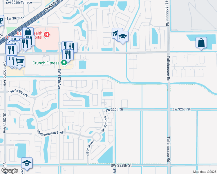 map of restaurants, bars, coffee shops, grocery stores, and more near 339 Northeast 37th Terrace in Homestead