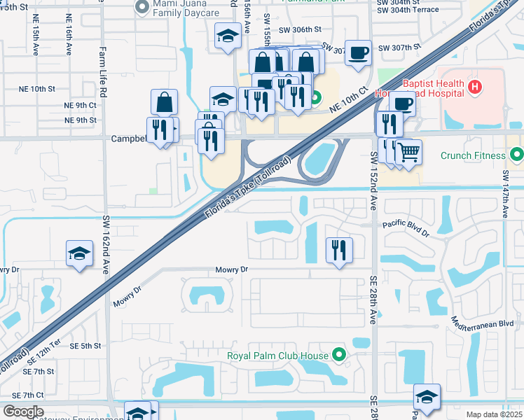 map of restaurants, bars, coffee shops, grocery stores, and more near 2364 Northeast 3rd Court in Homestead