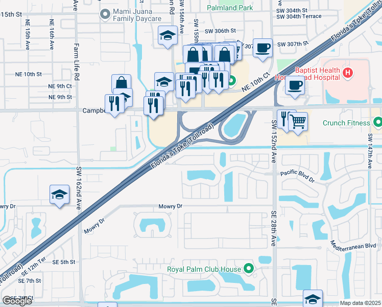 map of restaurants, bars, coffee shops, grocery stores, and more near 2365 Northwest 4th Street in Miami