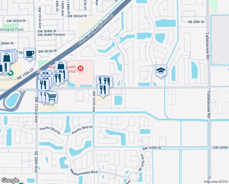 map of restaurants, bars, coffee shops, grocery stores, and more near 783 Northeast 33rd Terrace in Homestead