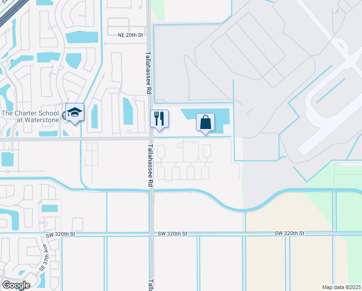 map of restaurants, bars, coffee shops, grocery stores, and more near 13400 Southwest 312th Street in Homestead