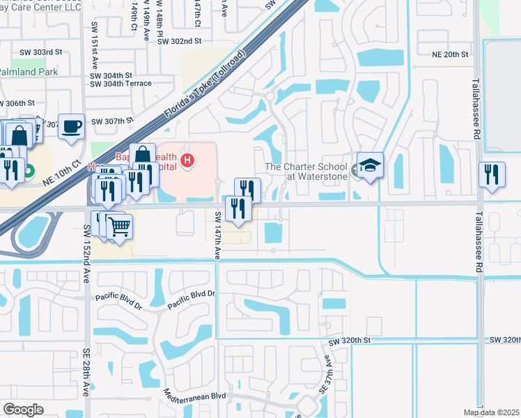 map of restaurants, bars, coffee shops, grocery stores, and more near 783 Northeast 33rd Terrace in Homestead