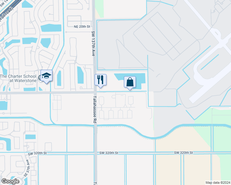 map of restaurants, bars, coffee shops, grocery stores, and more near 13400 Southwest 312th Street in Homestead