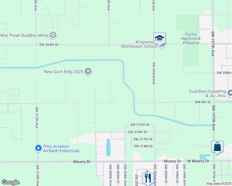 map of restaurants, bars, coffee shops, grocery stores, and more near 20475 Southwest 312th Street in Homestead