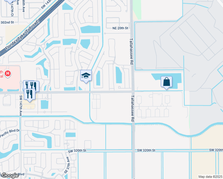 map of restaurants, bars, coffee shops, grocery stores, and more near 4192 Northeast 9th Street in Homestead