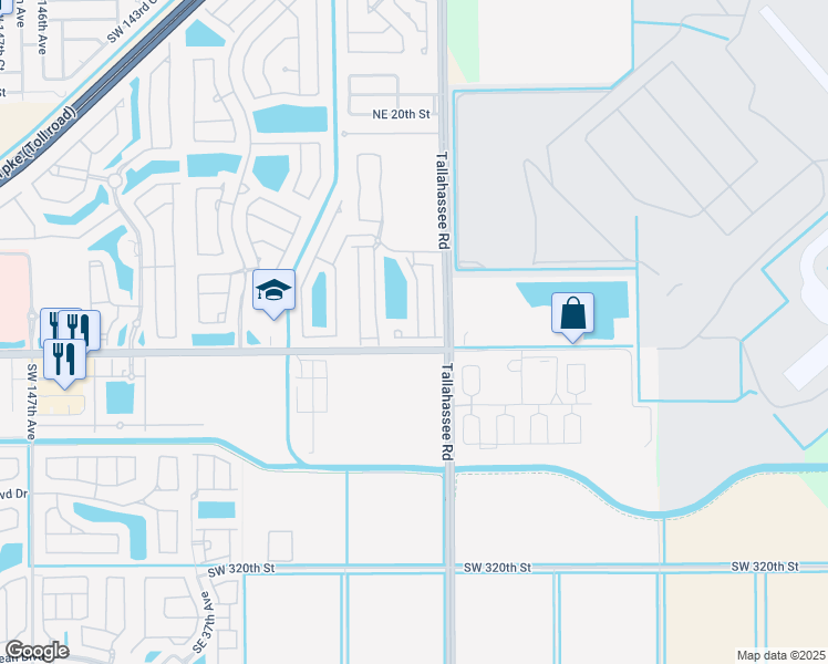 map of restaurants, bars, coffee shops, grocery stores, and more near 922 Northeast 42nd Terrace in Homestead