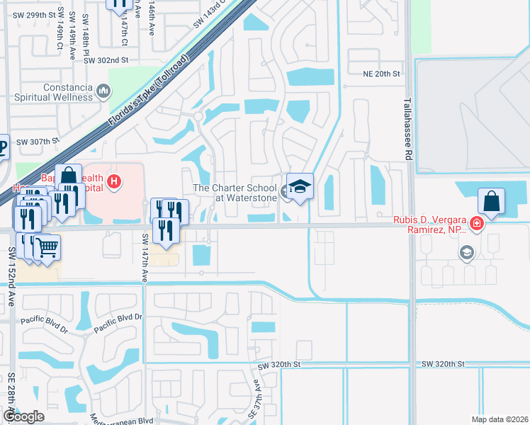 map of restaurants, bars, coffee shops, grocery stores, and more near 946 Northeast 37th Place in Homestead