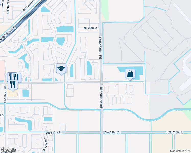map of restaurants, bars, coffee shops, grocery stores, and more near 954 Northeast 42nd Terrace in Homestead