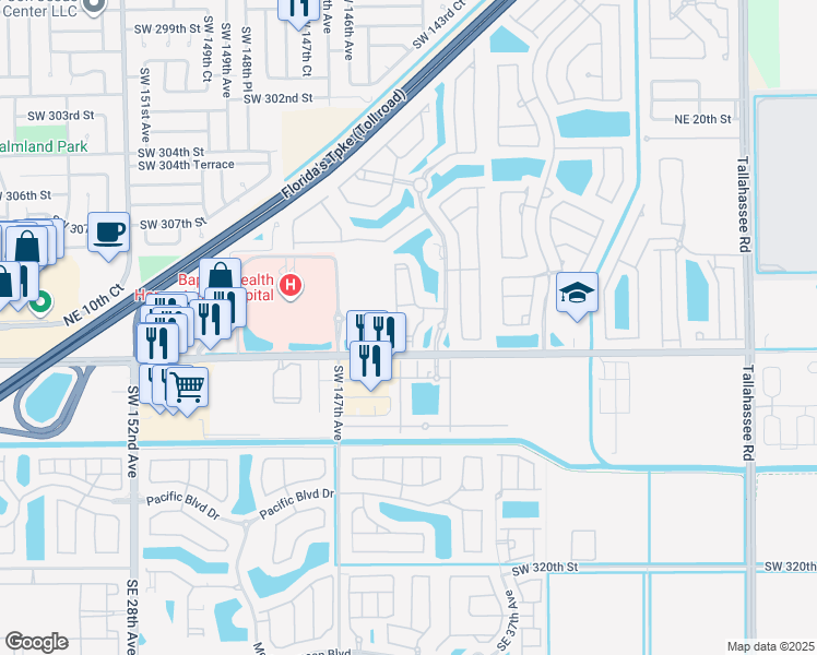 map of restaurants, bars, coffee shops, grocery stores, and more near 935 Northeast 33rd Terrace in Homestead
