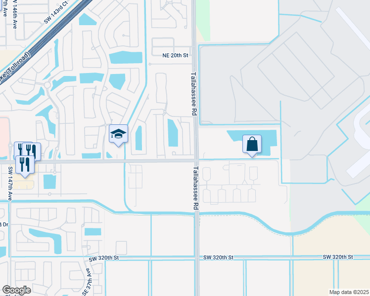 map of restaurants, bars, coffee shops, grocery stores, and more near 954 Northeast 42nd Terrace in Homestead