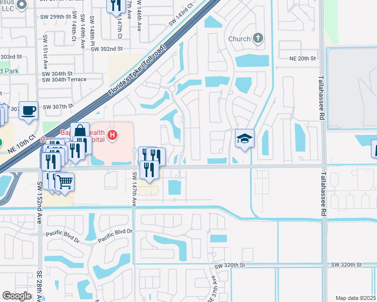 map of restaurants, bars, coffee shops, grocery stores, and more near 936 Northeast 35th Avenue in Homestead