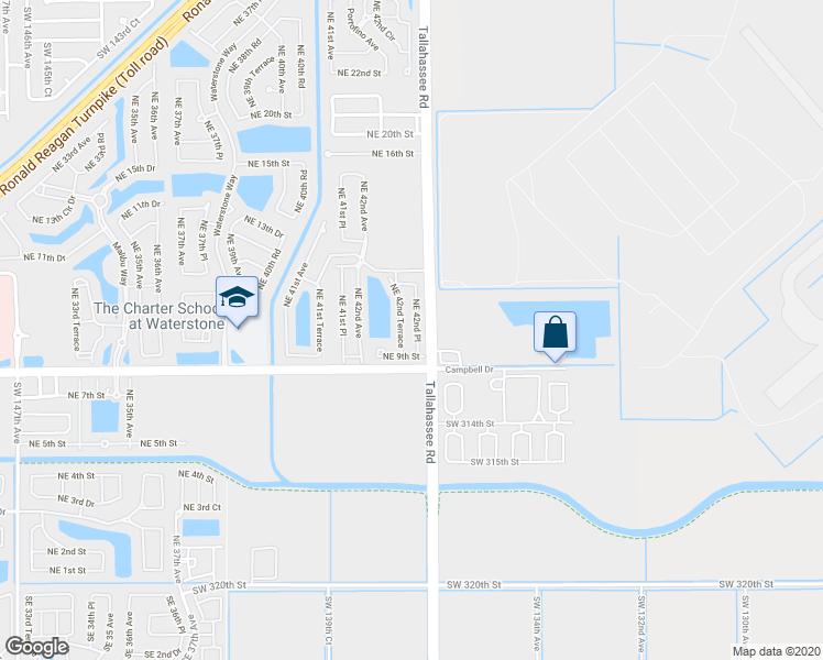 map of restaurants, bars, coffee shops, grocery stores, and more near 954 Northeast 42nd Terrace in Homestead