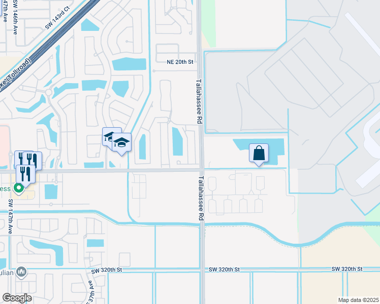 map of restaurants, bars, coffee shops, grocery stores, and more near 954 Northeast 42nd Terrace in Homestead