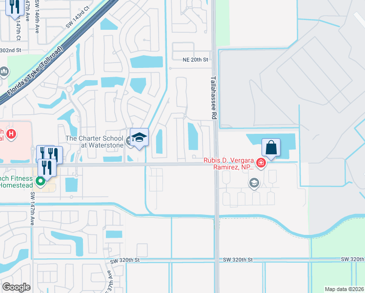 map of restaurants, bars, coffee shops, grocery stores, and more near 956 Northeast 42nd Avenue in Homestead