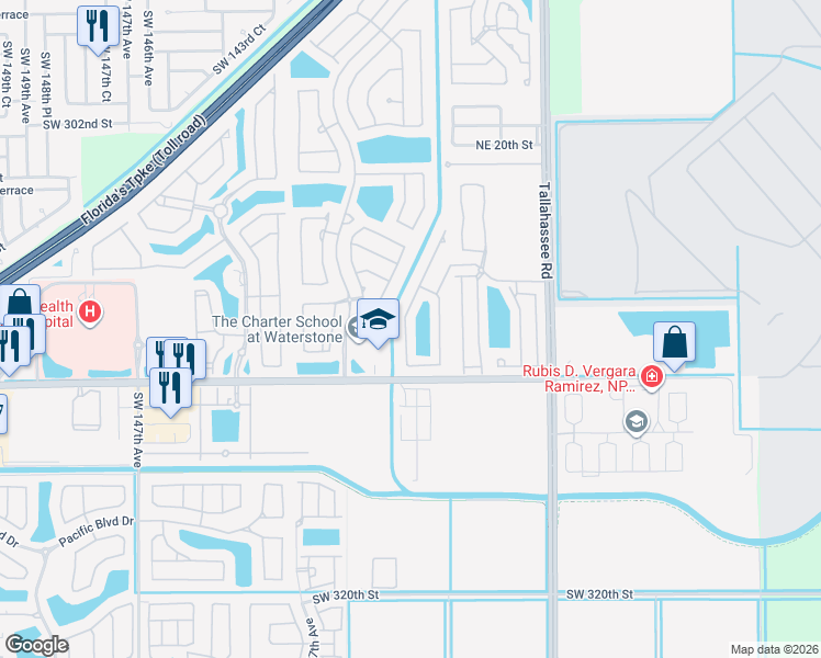 map of restaurants, bars, coffee shops, grocery stores, and more near 1005 Northeast 41st Avenue in Homestead