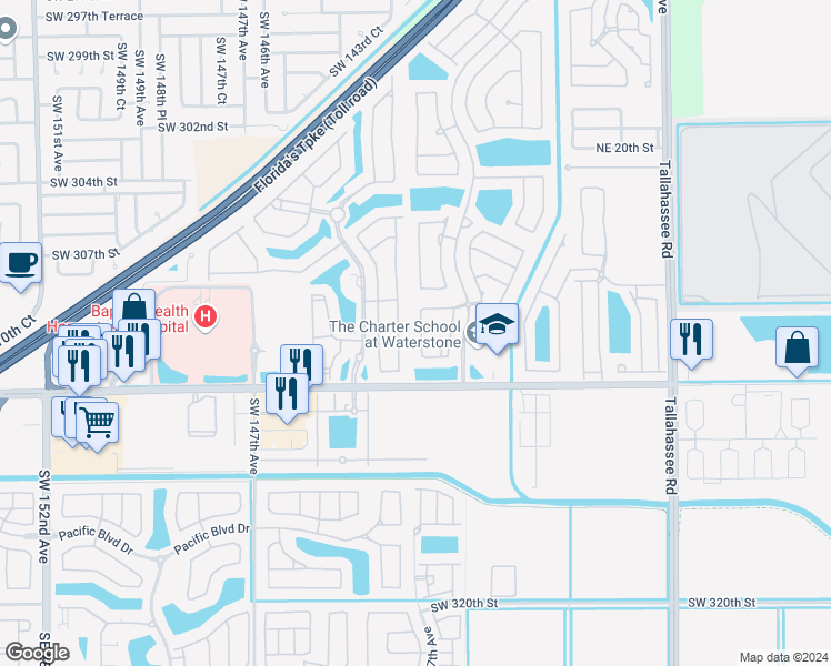 map of restaurants, bars, coffee shops, grocery stores, and more near 984 Northeast 37th Avenue in Homestead