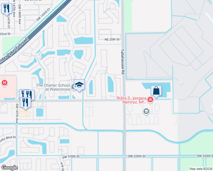 map of restaurants, bars, coffee shops, grocery stores, and more near 1046 Northeast 42nd Avenue in Homestead