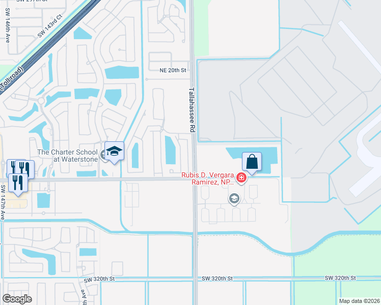 map of restaurants, bars, coffee shops, grocery stores, and more near 1045 Northeast 42nd Place in Homestead