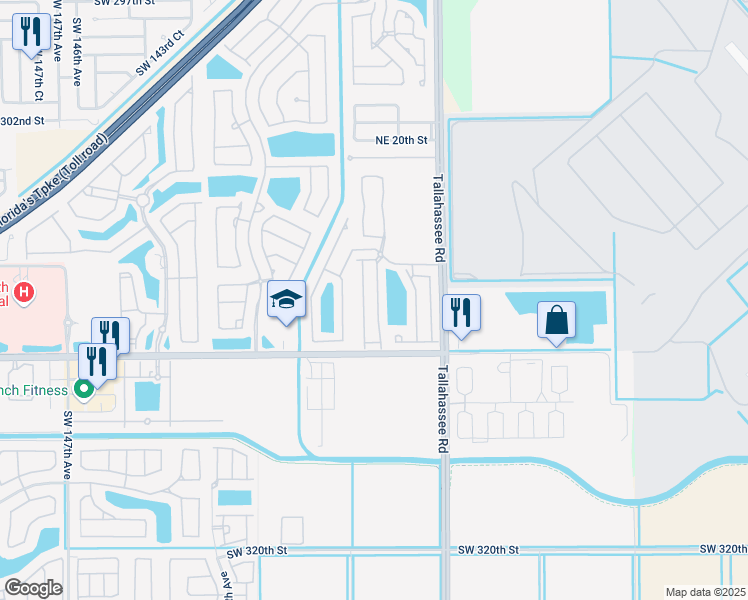 map of restaurants, bars, coffee shops, grocery stores, and more near 1010 Northeast 42nd Avenue in Homestead