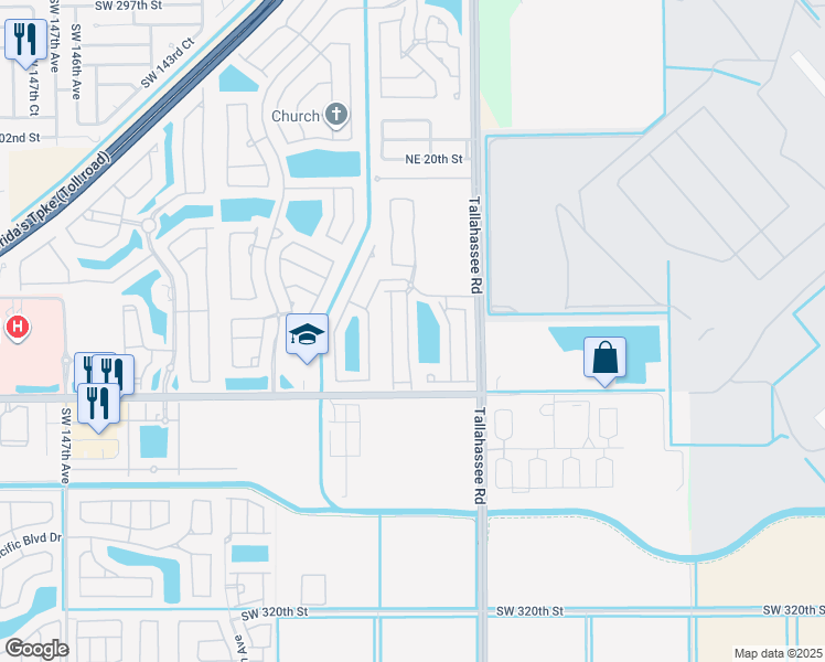 map of restaurants, bars, coffee shops, grocery stores, and more near 1046 Northeast 42nd Avenue in Homestead