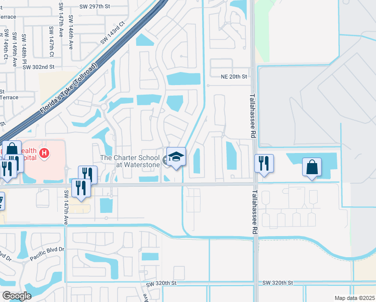 map of restaurants, bars, coffee shops, grocery stores, and more near 1052 Northeast 41st Avenue in Homestead