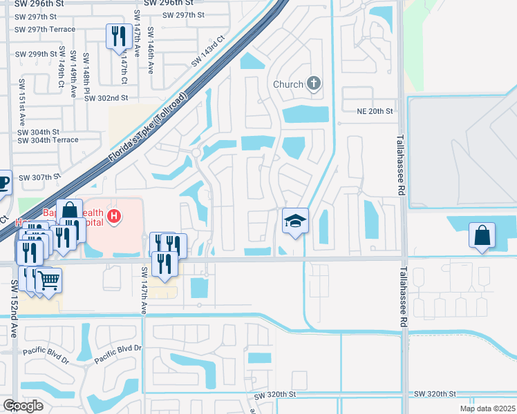 map of restaurants, bars, coffee shops, grocery stores, and more near 3749 Northeast 10th Court in Homestead